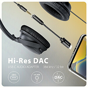 Внешняя звуковая карта ADA-HC USB-C, 32-битный ЦАП, разъем 3,5 мм (розетка), 384 кГц