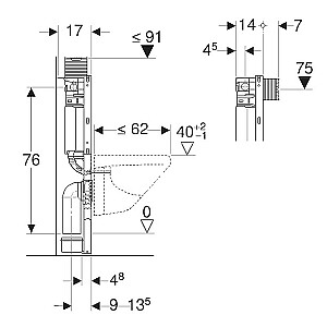 Каркас унитаза Geberit Duofix Omega В 82см