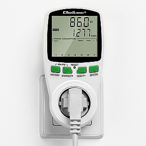 Vatmetrs Enerģijas patēriņa mērītājs PM0627 ar mērījumu vēsturi | 3680 W | 16A | LCD displejs