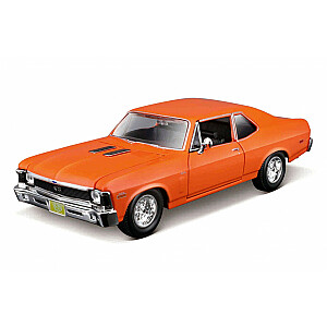 MAISTO DIE CAST 1:24 auto montāžas līnija  1970 Chevrolet Nova SS - Orange, sortiments, 39262