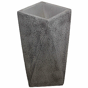 Puķu pods stiklšķiedras ģeometriskas formas 40x40x60cm, pelēks