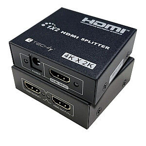 Techly 365818 Разветвитель HDMI, 1x2, 4K 30 Гц, активный
