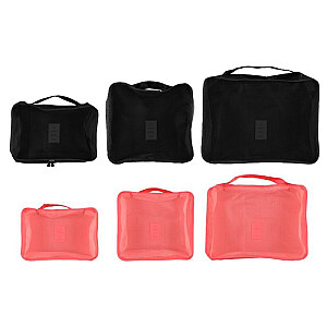 Набор дорожных сумок Acces 6 шт. черный/розовый 634630