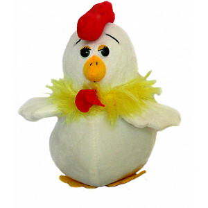 Мягкий цыпленок со звуком 14 cm ( K1080)  белый