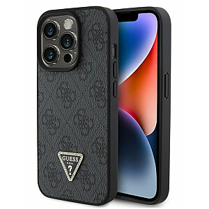 Guess Apple iPhone 15 Pro Strass Triangle Metal Logo Case Black