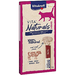 VITAKRAFT VITA NATURALS Šķidrā liellopu gaļa - cienasts kaķiem - 5x15 g