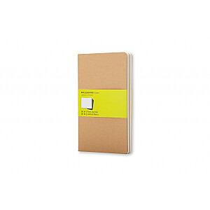 Bloknots Moleskine Cahier 13x21cm, baltās lapas, mīkstie vāki, 3gab., brūns