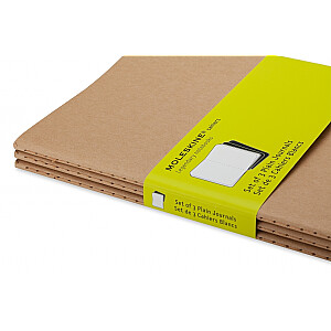 Блокнот Moleskine Cahier 13х21см, белые страницы, мягкая обложка, 3 шт., коричневый