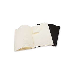 Блокнот Moleskine Cahier 19х25см, линейка, мягкая обложка, 3 шт., черный