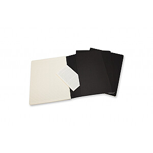 Блокнот Moleskine Cahier 19х25см, линейка, мягкая обложка, 3 шт., черный