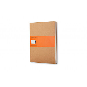 Līniju bloknots Moleskine Cahier, 19x25cm, mīkstie vāki, 3gab/iep, brūns