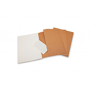 Блокнот в линейку Moleskine Cahier, 19х25см, мягкая обложка, в упаковке 3шт, коричневый