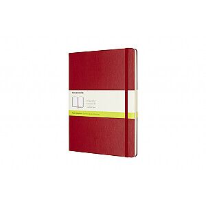 Bloknots Moleskine Classic, 19x25cm, baltās lapas, cietie vāki, sarkans