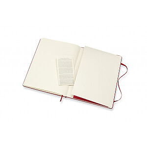 Bloknots Moleskine Classic, 19x25cm, baltās lapas, cietie vāki, sarkans