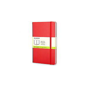 Bloknots Moleskine Classic 9x14cm, baltās lapas, cietie vāki, sarkans