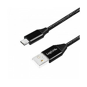 LogiLink micro USB в оплетке, 1,0 м, черный