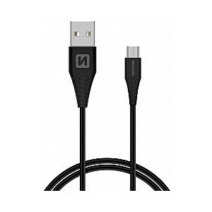 Swissten USB - micro USB1,5м (9мм) черный