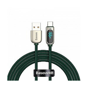 Baseus displejs USB–USB-C, 66 W, 1 m (zaļš)