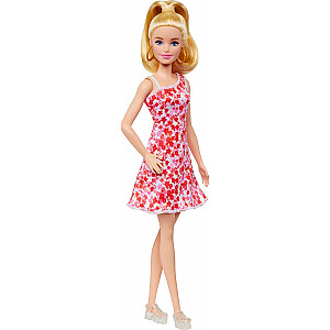 Lelle Barbie Mattel Fashionistas rožu sarkanā ziedu kleitā (FBR37/HJT02)