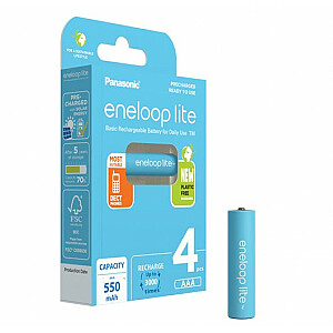 Panasonic rechargeable batteries  ENELOOP Lite BK-4LCCE/4BE, 550 mAh 3000 (4xAAA)