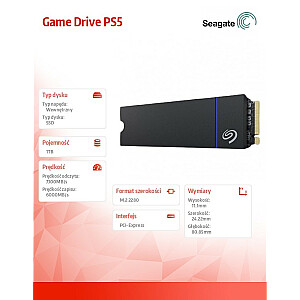 Disk SSD PS5 spēlēm, 1TB, PCIe M.2