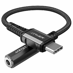 Acefast Аудиокабель Acefast USB Type C — мини-джек 3,5 мм (гнездо) 18 см, ЦАП, AUX черный (C1-07 черный)