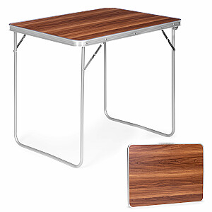 Tūristu galds, piknika galds, saliekamā virsma, 80x60 cm, brūna