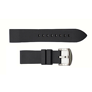 Connect Universal 20mm Silicone Patch Leather Strap (130mm M/L) Black