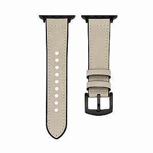 Connect Universal Watch 42/44/45mm Silicone patch Leather Strap (132mm M/L) White