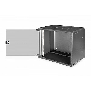 Шкаф настенный сетевой 19" 9U, SOHO PRO 460 x 540 x 400 мм, грузоподъемность 60 кг, стеклянная дверь, в разложенном виде, черный