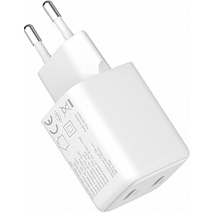 Ładowarka sieciowa USB C 2x18W 3A Power delivery 3.0 QC3.0 Biała
