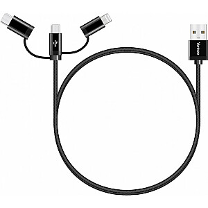 Кабель USB A na USB C/Micro USB/Lightning 2,1/3/2,4 А 
