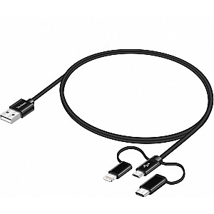 Kabel USB A na USB C/Micro USB/Lightning 2.1/3/2.4 A 