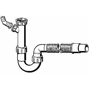 Сифон ПВХ 11/2"х40/50 с гофрой и подключением для стиральной машины