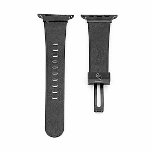 Кожаный ремешок Connect Apple Watch 38/40/41 мм с одинарной пряжкой, черный