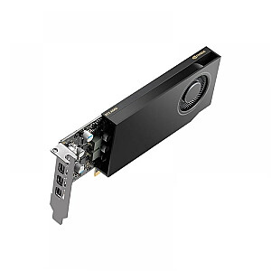 PNY NVIDIA A1000 8GB GDDR6 128bit zema profila PCIe 4.0x8 viena slota 4x mini DisplayPort 1.4a 50W LP kronšteins 4x mDP uz DP Retail