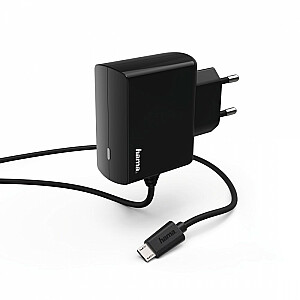 Сетевое зарядное устройство Micro USB 230В 2,4А, черное 