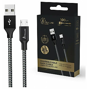 Extralink Smart Life 15W, USB-A - microUSB, 100см, ПВХ, 5В 2.4А, черный