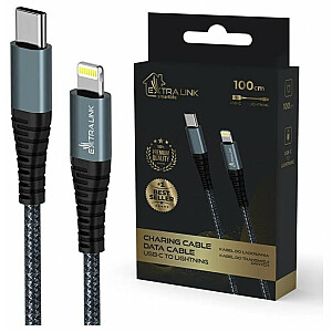 Extralink Smart Life 60W, USB-C - USB-C 120cm, PVC, 5V 2.4A/3A, szary