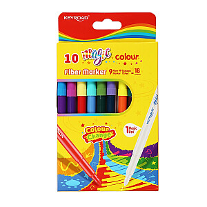 Фломастеры Keyroad 9 цветов + 1 волшебная ручка
