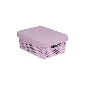 Коробка с перфорированной крышкой Infinity Recycled 11л 36x27x14см розовая