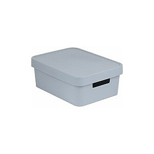 Коробка с крышкой Infinity Recycled 11л 36x27x14см серый