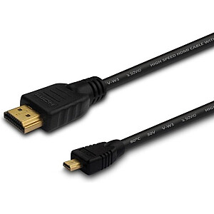Kabel Savio HDMI CL-149 - micro-HDMI 0,5 m (melns)