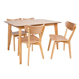 Ēdamistabas komplekts ROXBY galds, 4 krēsli, ozols
