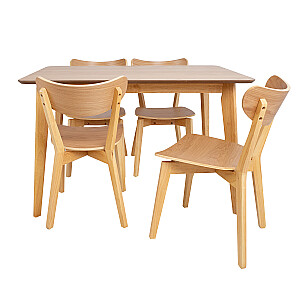 Ēdamistabas komplekts ROXBY galds, 4 krēsli, ozols