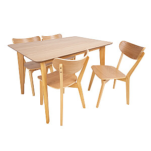Обеденный комплект ROXBY стол, 4 стула, дуб