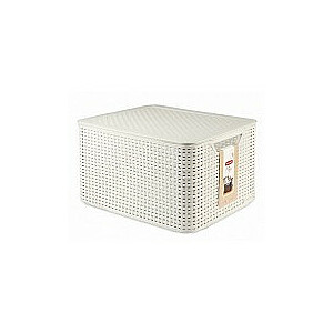 Коробка с крышкой Style L 43,6x32,6x23см кремового цвета