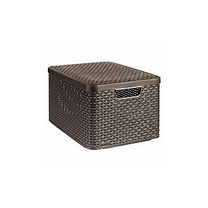 Коробка с крышкой Style L 43,6x32,6x23см тёмно-коричневый