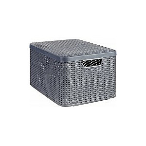 Коробка с крышкой Style L 43,6x32,6x23см тёмно-серый