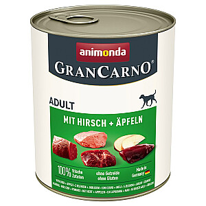 ANIMONDA GranCarno Adult Deer un ābols - mitrā barība suņiem - 800g